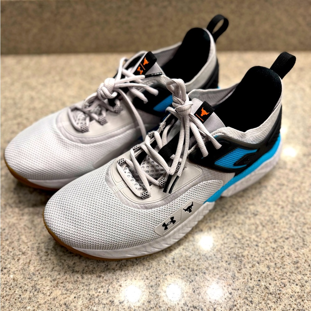 Under Armour Project Rock Shoes. Grey Matter Blue Surf

Brand new, never worn.